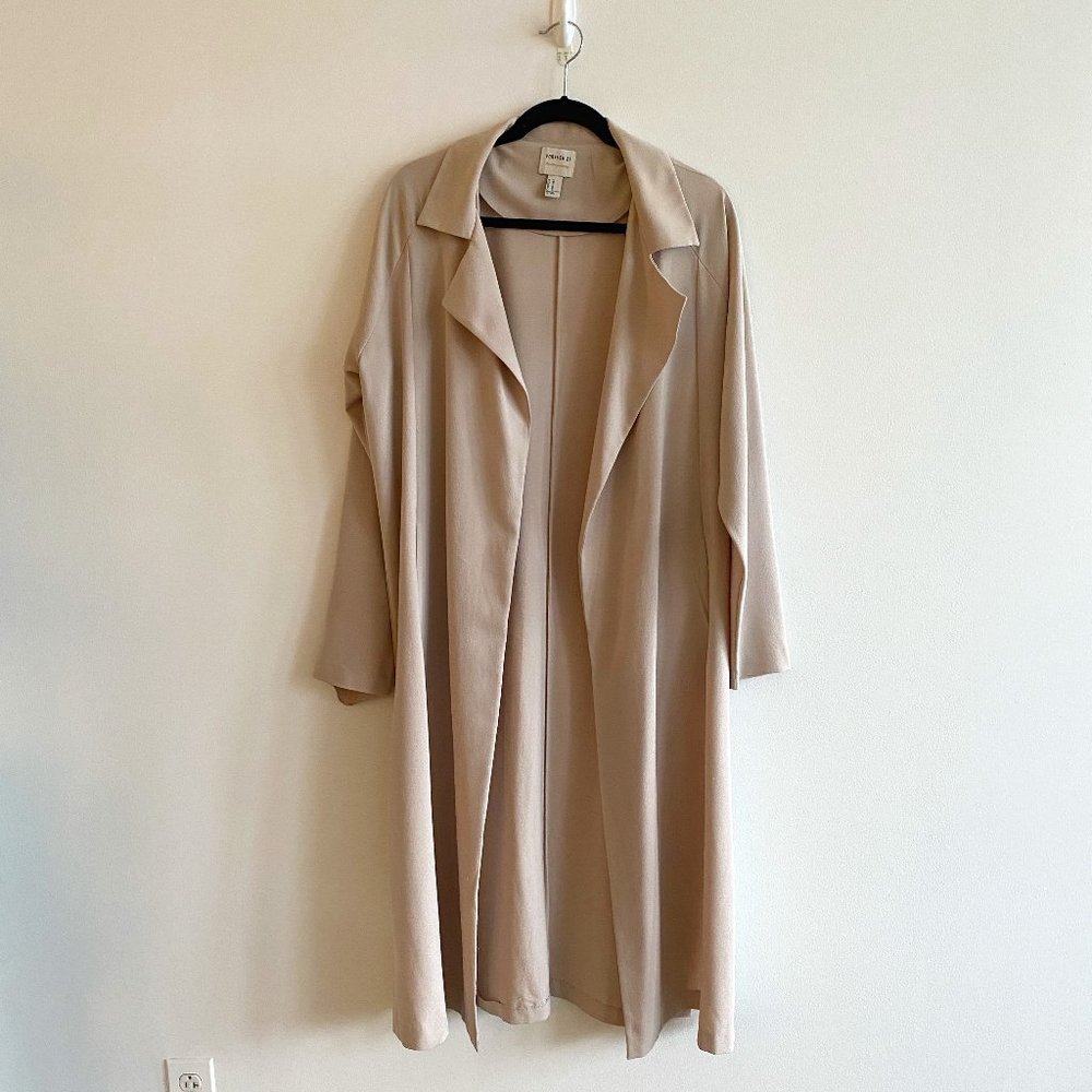 Forever 21 Contemporary Tan Lightweight Duster